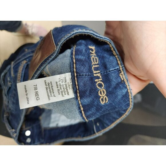 Maurices Womens Distressed Blue Denim Jeans Size 7/8 Regular - Picture 6 of 7
